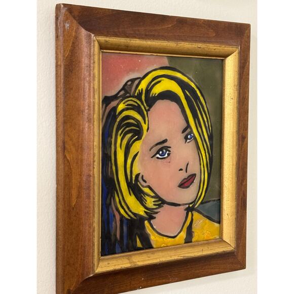 Vintage Pop Art Stained Glass Portrait style of ROY LICHTENSTEIN - Picture 5 of 5